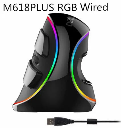 Delux M618 PLUS Vertical Mouse Gaming Wired Ergonomics Mice Wireless 6 Buttons 4000 DPI Optical Right Hand For PC Laptop