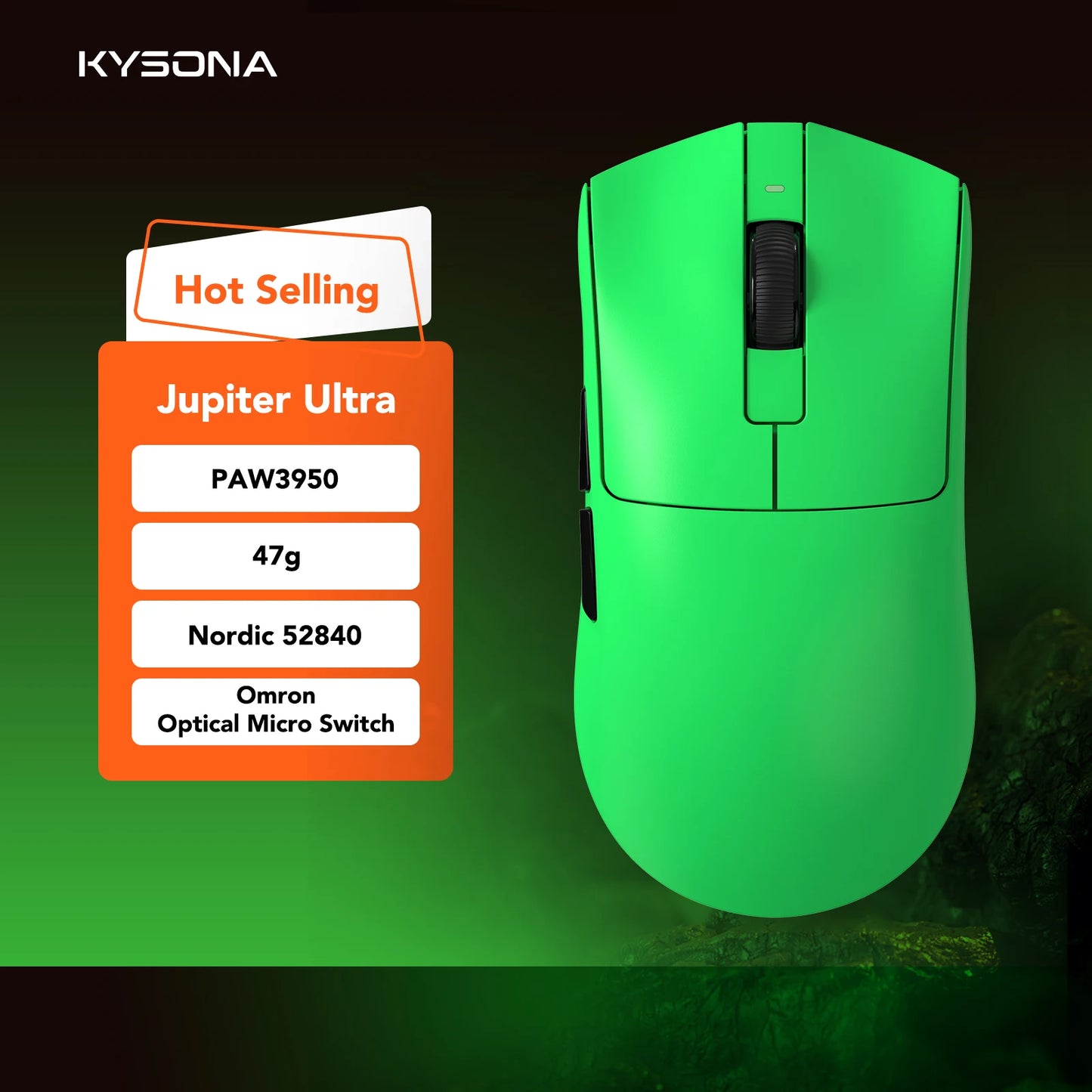 KYSONA Jupiter Series Gaming Mouse Wired Wireless Mice 8Khz PAW3950 Sensor Bluetooth 46g Rechargeable Web Driver For PC laptop