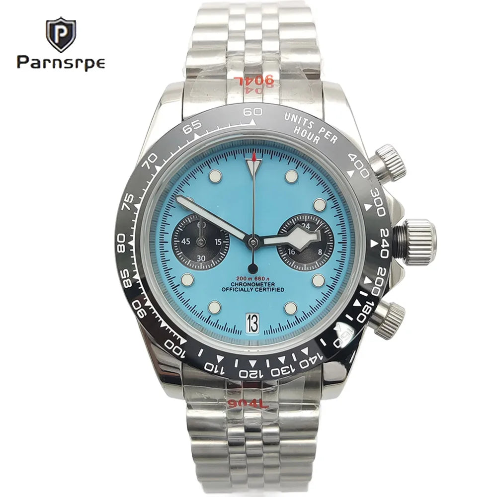 2025 New Design Vintage Men's Watch Moon Quartz Watch Men's Speed Sport Chronograph AR Sapphire VK64 Clock Men watch