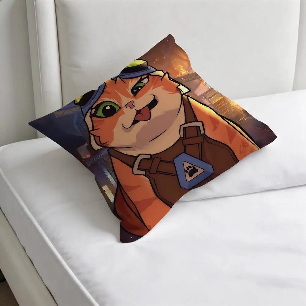 Jetpack Cat O-Overwatch navlaka za ukrasni kvadratni jastuk, mekana dekorativna presvlaka za kauč i krevet u domu