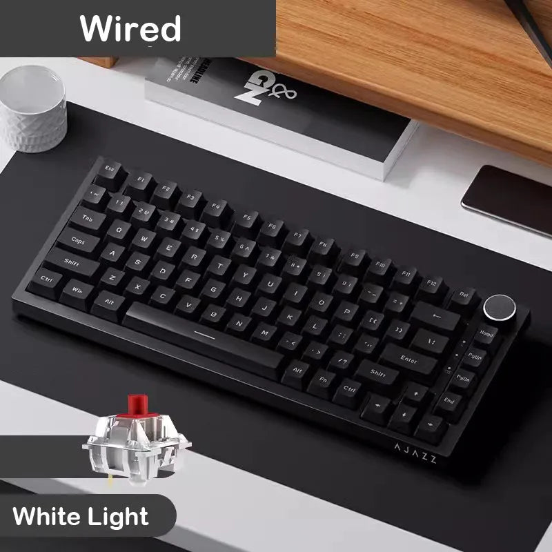 Teclado mecánico gaming AJAZZ AK820 Pro con cable e inalámbrico, switches intercambiables en caliente, retroiluminación RGB trimodo, diseño compacto 70%, PC/Mac