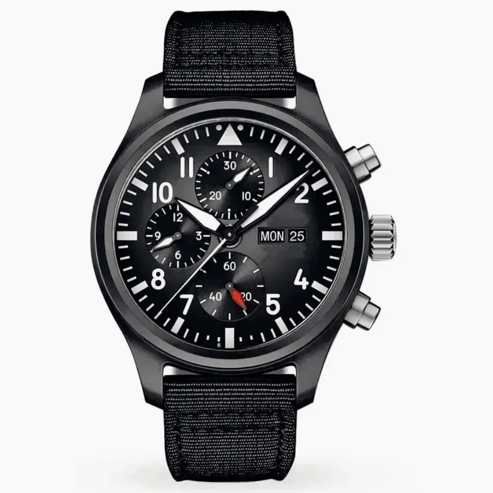 Premium 2026 Men's 43mm Pilot Le Petit Blue Automatic Mechanical Watch Luxury Brown Leather Stainless Steel Strap Business