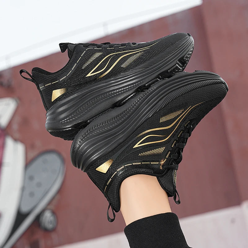 Unisex Breathable Mesh Sneakers Thick Cushion Sole Non Slip Casual Running Walking Daily Sports Shoes