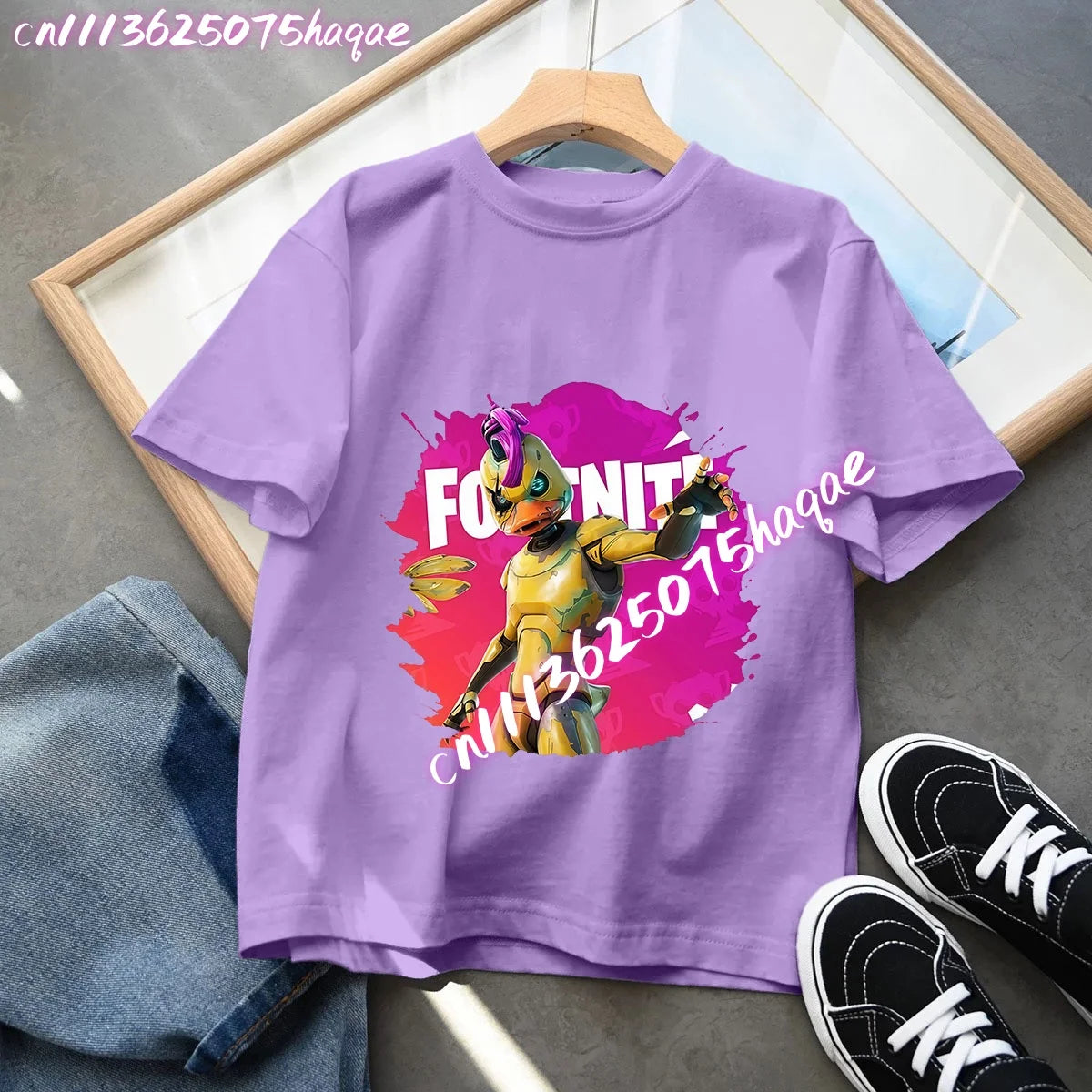 Fortnites Children T-Shirts Anime Printed Figures Tops Cartoon Fortress Night Summer Clothes Girls Short Sleeves Pullover Tees