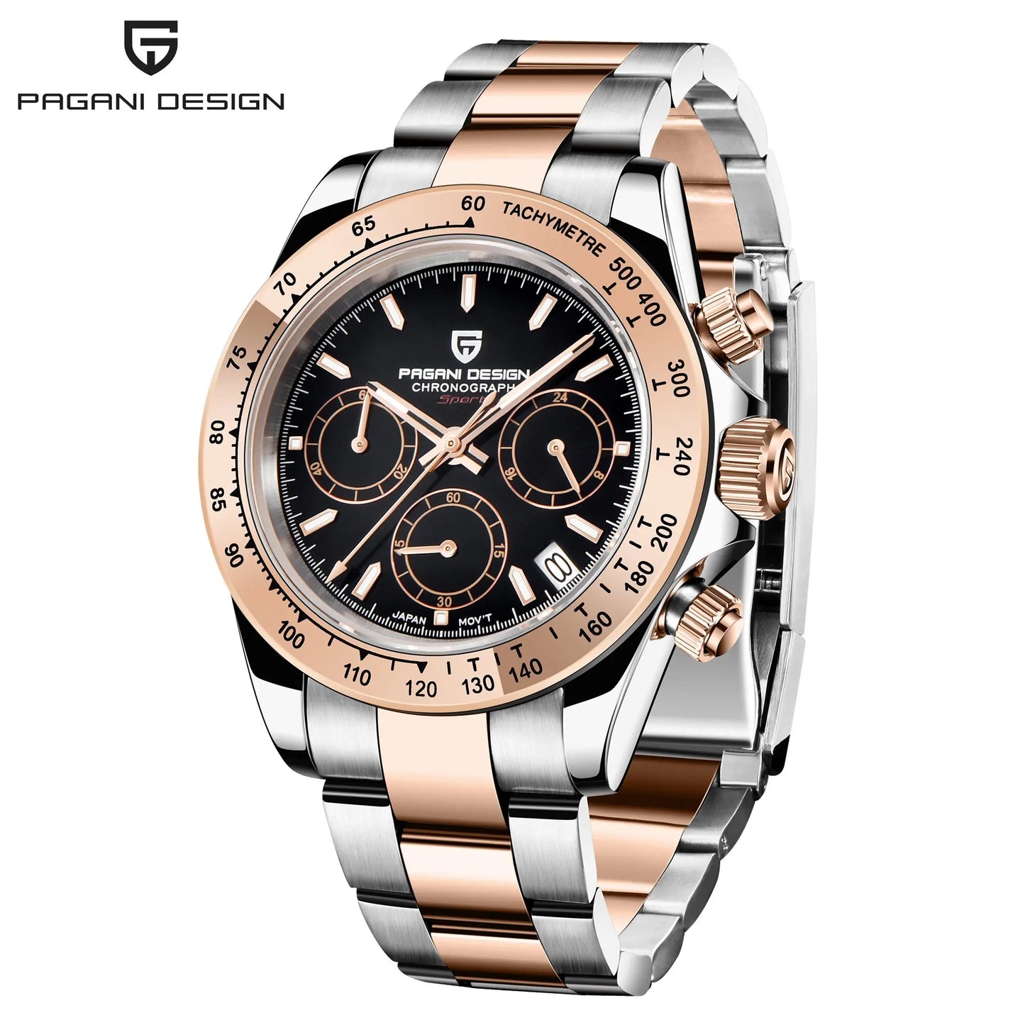 PAGANI DESIGN Men Exquisite Quartz Watch Luxury Choice VK63 Sapphire Mirror Stainless Steel Calendar Small Three-Pin Chronograph