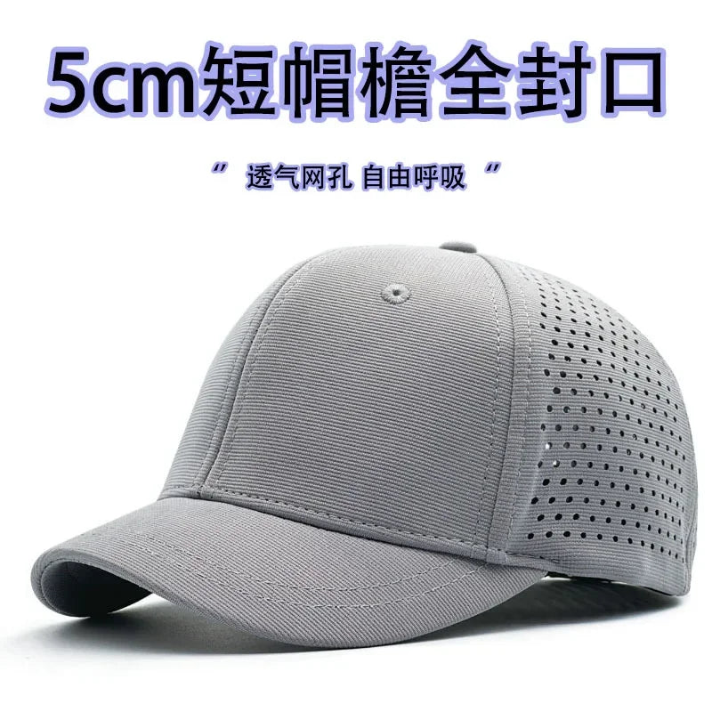 Brand Oohmy 5cm Short Brim Baseball Caps Big Head and Small Head for Men Women Mesh Back Trucker Hat Short BillQuick Dry