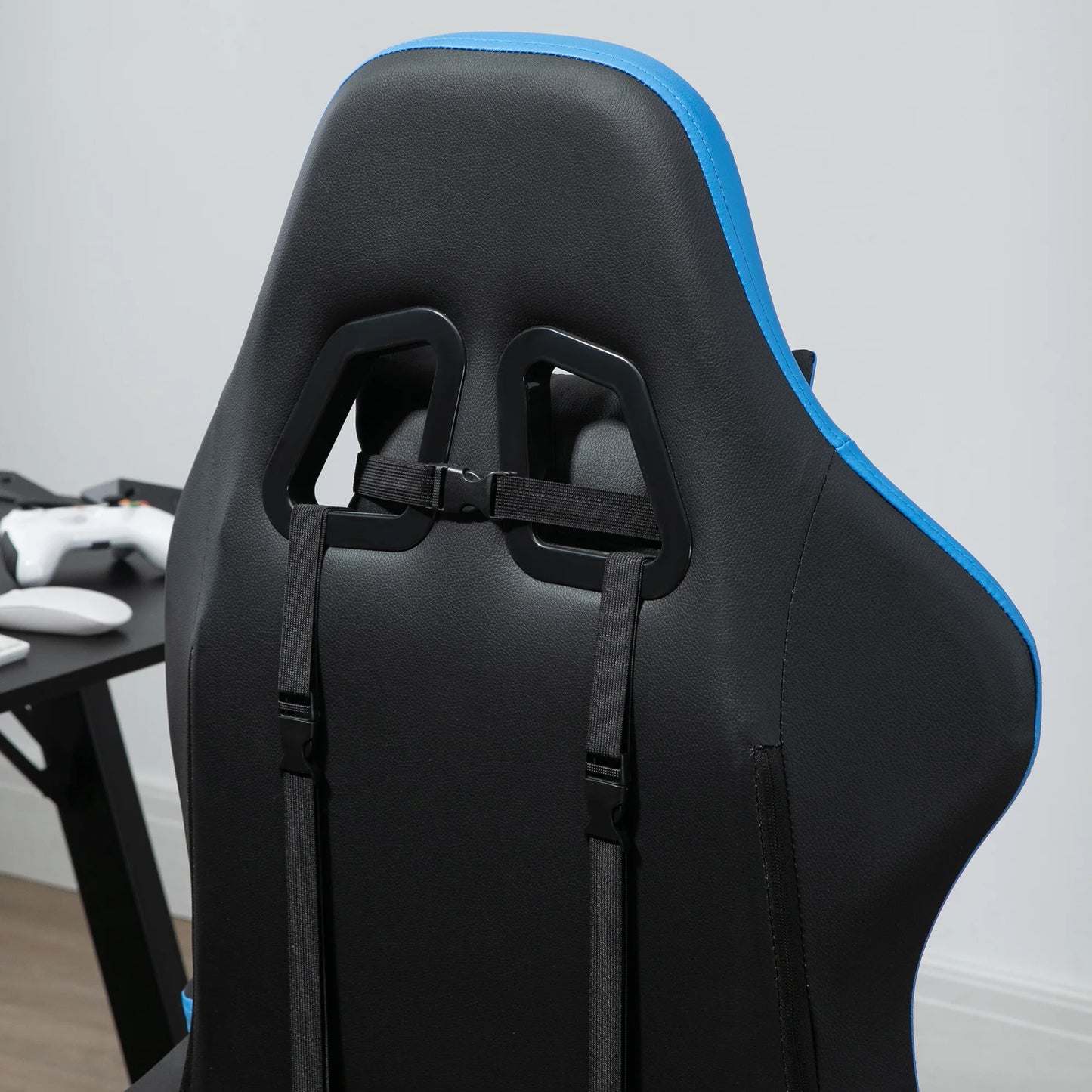 Ergonomic Gaming Chair with Footrest, Lumbar Support Cushion, Adjustable Height, 135° Reclining Computer Gaming Chair for Office & Home