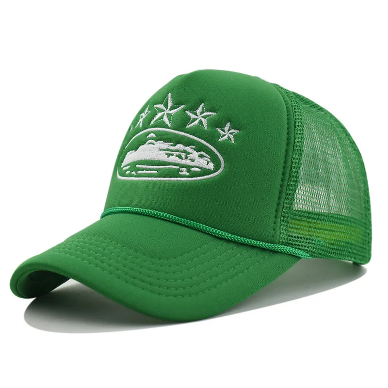 New Unisex Pentagram Baseball Hats Hip Hop Adjustable Breathable Personal Sunshade Mesh Versatile Street Fashion Trucker Caps