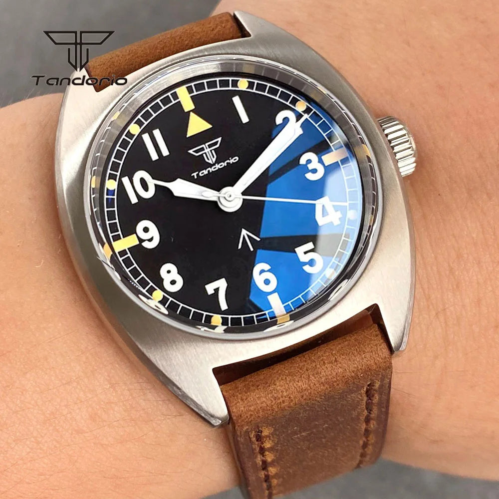 Tandorio 36mm Dive Military Automatic Miyota8215 Mechanical Watch for Men Domed Sapphire Unisex Wristwatch 20BAR Waterproof Lume