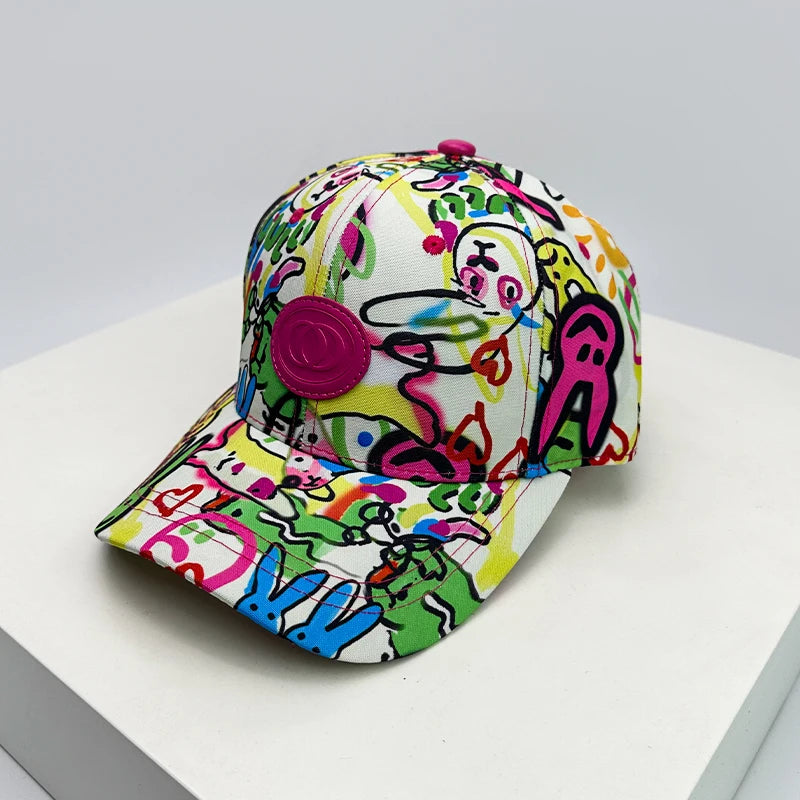 New Unisex Paintings Graffiti Letter Baseball Hats Breathable Personal Sunshade Hip Hop Peaked Caps Versatile Fashion Hardtop