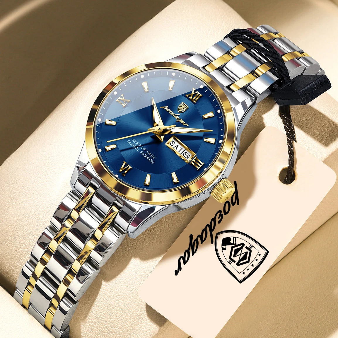 POEDAGAR Luxury Elegant Woman's Watches Luminous Waterproof Stainless Steel Ladies Wristwatch Quartz Week Date Women Watch Reloj