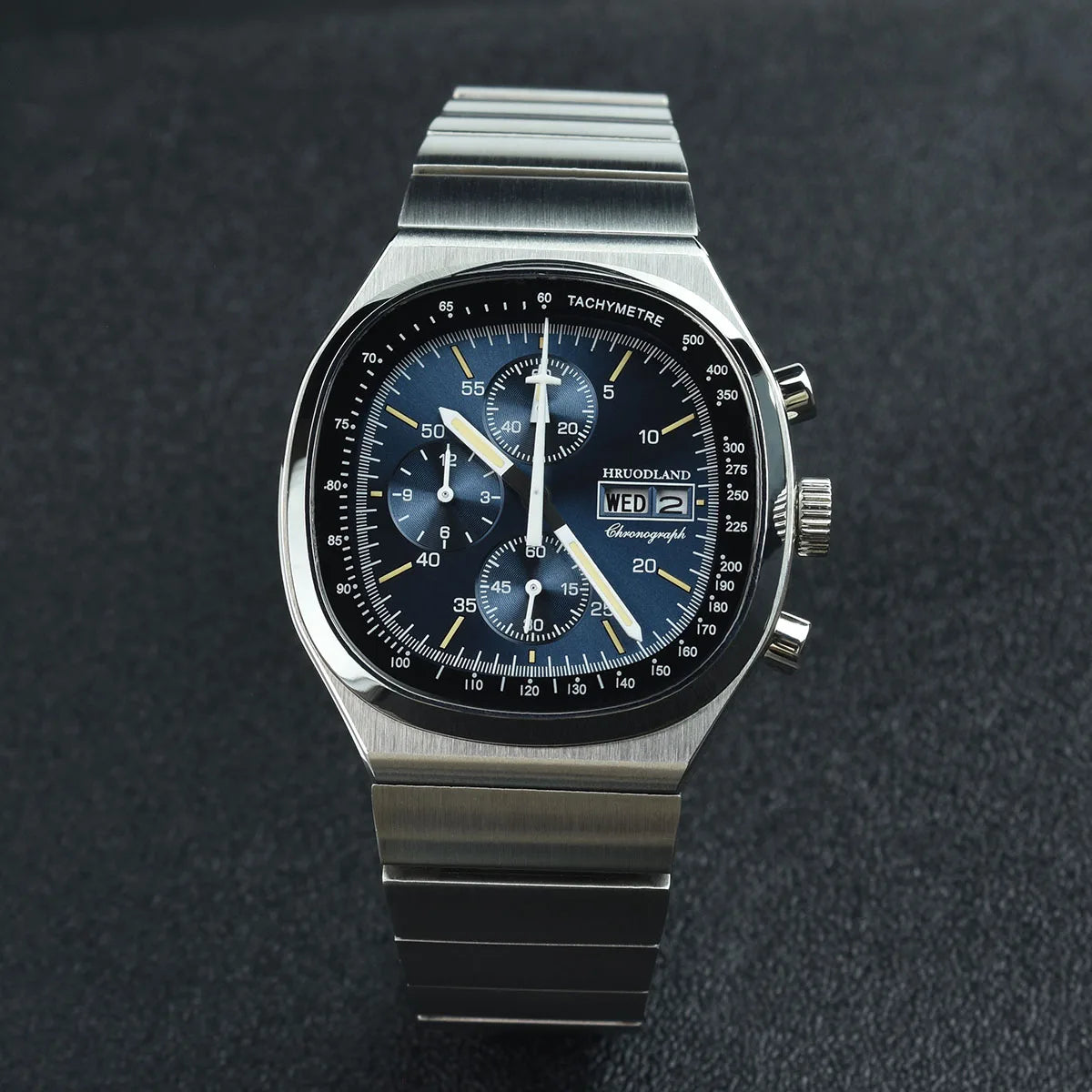Hruodland new 2025 new 0S00 retro men's quartz chronograph sapphire stainless steel waterproof 5Bar luminous C3 reloj hombre