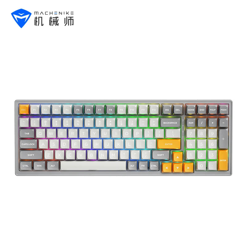MACHENIKE CK600 Tri-Mode Mechanical Keyboard Full Size Wireless Gaming Keyboard Hot Swappable ANSI Layout For PC Gamer Office