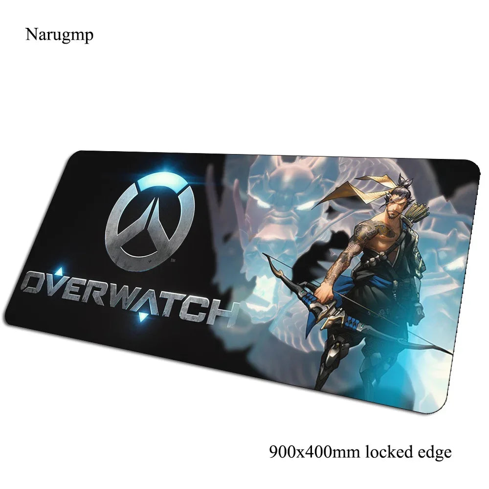Tapete de rato Overwatch de aniversário, tapete para computador 900x400x3mm, tapete de rato gaming grande, presente para rato e teclado, jogos PC gamer, secretária