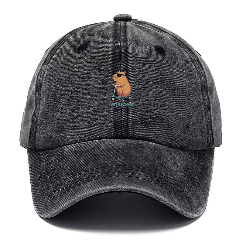 Capybara Cartoon Washed Cotton Baseball Cap For Men Women Embroidery Unisex Soft Hats Vintage Funny Animal Hat Cute Fashion Caps