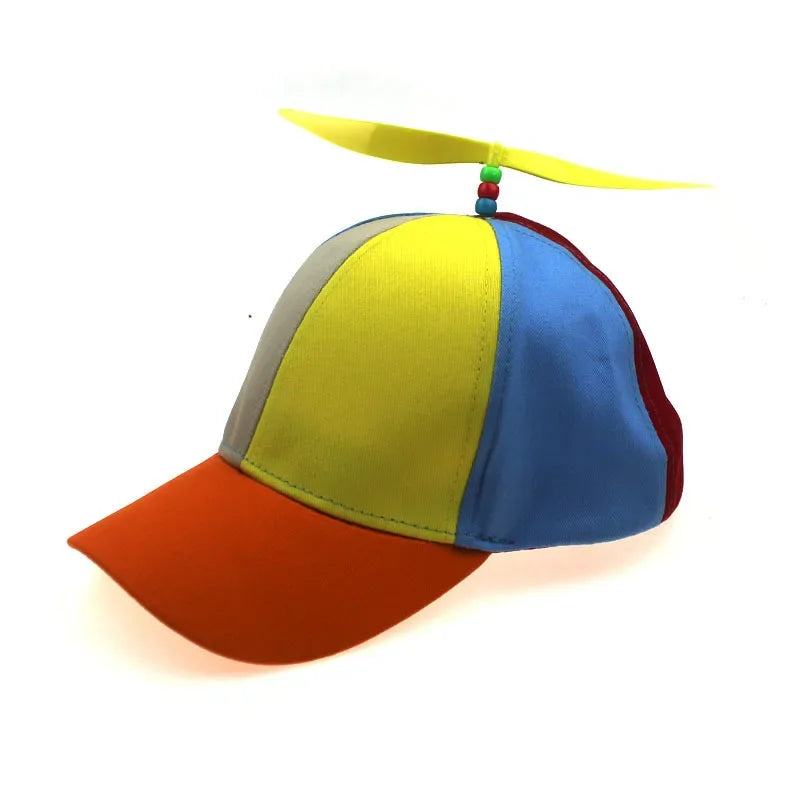 Fashion Colorful Bamboo Dragonfly Patchwork Baseball Cap Adult Kid Helicopter Propeller Funny Cotton Parent-child Snapback Hats