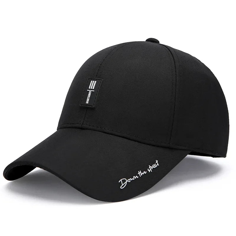 Men's Baseball Hat Hard Top Spring Autumn Big Head Circumference Cotton Cap Sun Protection Dad Cap Adjustable Strap Fishing Hat