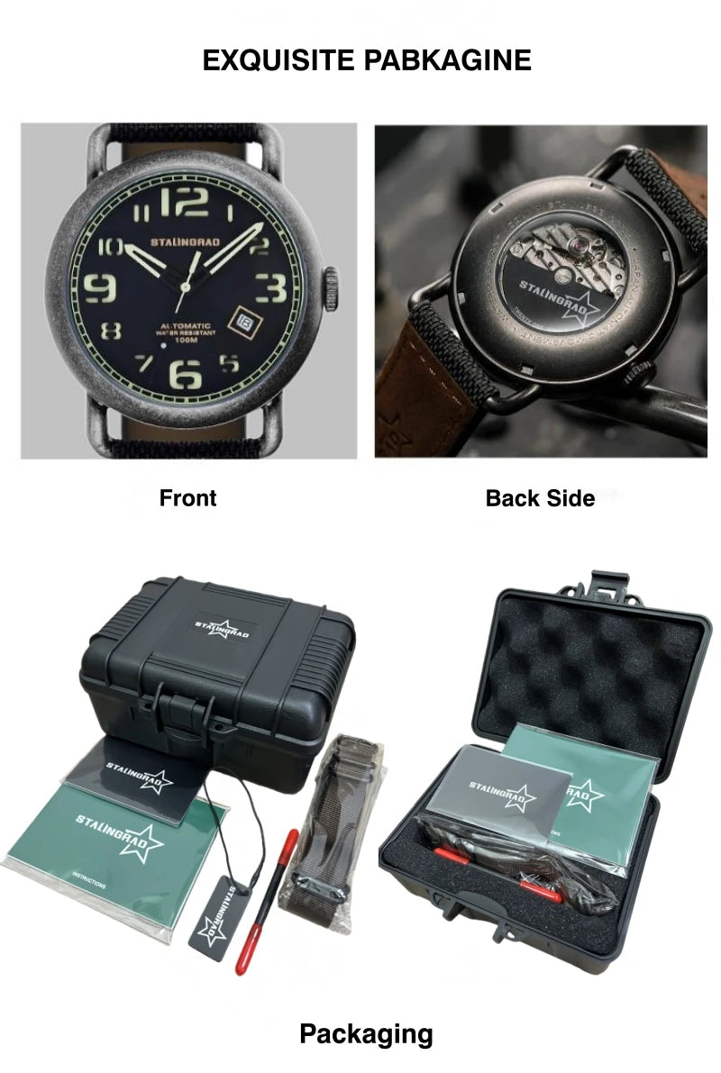 STALINGRAD original authentic men's watch, 8215 movement, 316L stainless steel, luminescent hands, waterproof to 100 meters