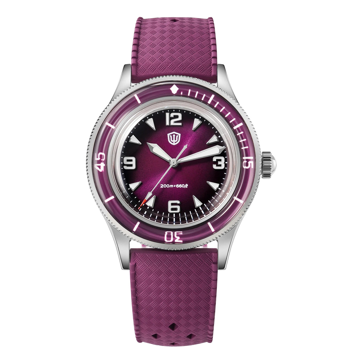 Watchdives 50-Fathoms Watch VH31 Sweep Seconds Quartz Movement Luminous 200m Waterproof Sapphire Stainless Steel Watches WD50Q