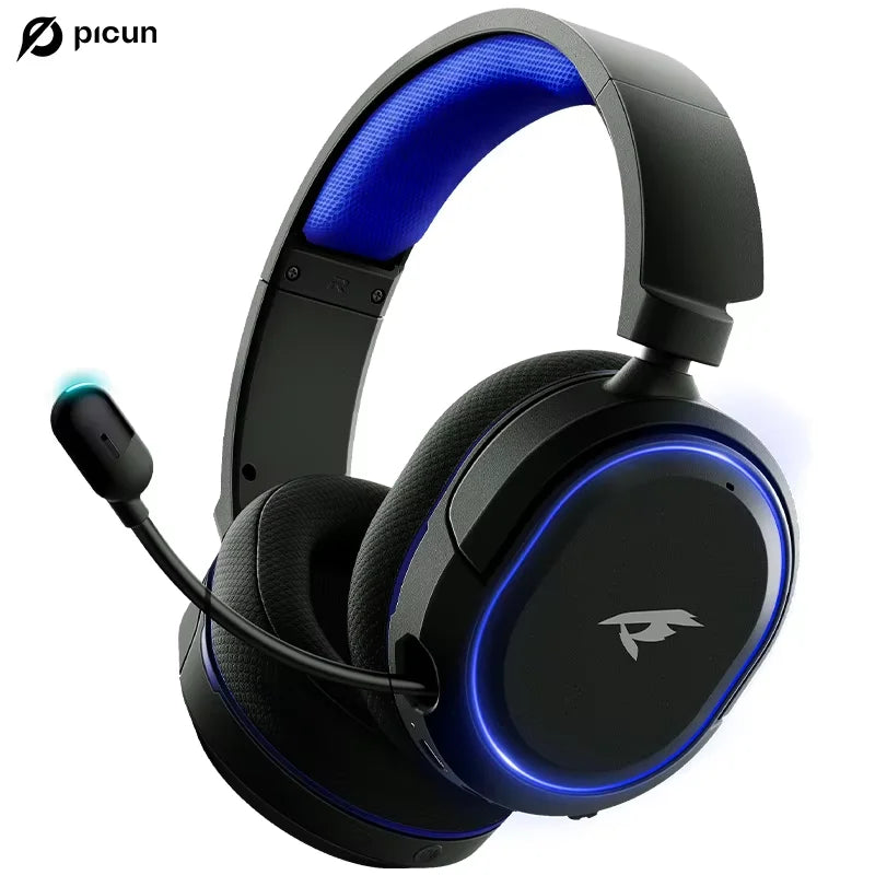 Cuffie Gaming Wireless Picun G2 Bluetooth 5.3 – Audio Surround 7.1, cuffie da gioco a bassa latenza 5ms con microfono ENC per PC, PS5, PS4, Switch e dispositivi mobili