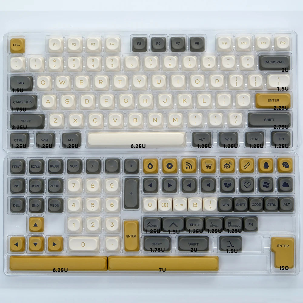 KBDiy KOA Profile PBT Honey Milk Keycaps Russian Korean Japanese 137 Keys Caps for Mechanical Keyboard Keycap MAC for MX Switch
