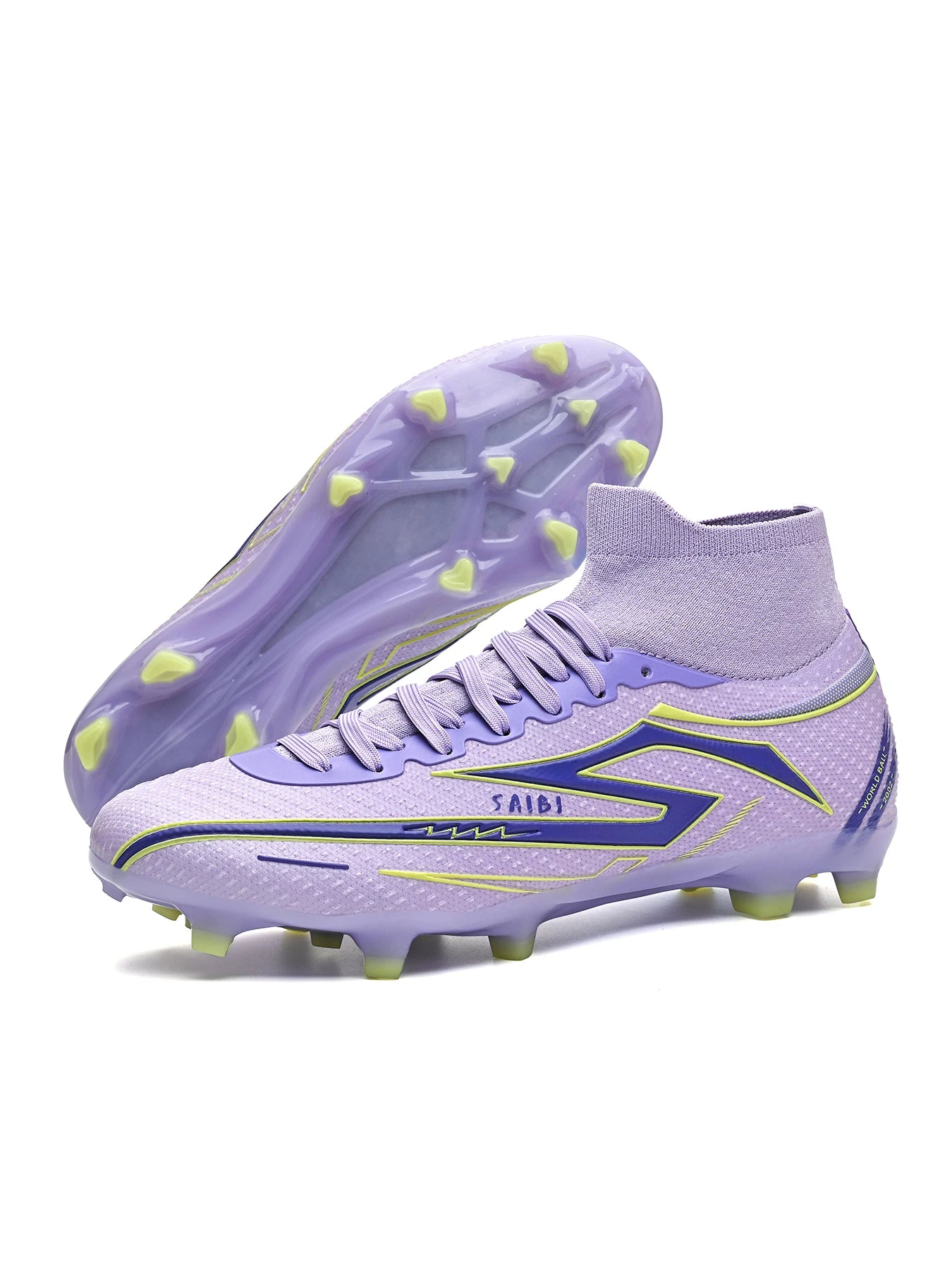 AG/FG Long Studs Soccer Shoes,PU Fabric Mixed Upper,TPU Sole Wear Resistant Anti Slip,Men Women Kids Youth Outdoor Sports