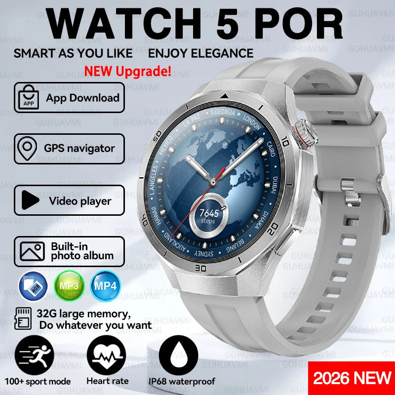 2026 New Watch 5 Pro Genuine Smart Watch GPS Map Navigation NFC Call 32GB memory Clock Built-in Video Music playback Smart Watch