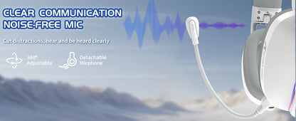 Auriculares gaming inalámbricos MAMBASNAKE x ATTACK SHARK L90 RGB – Tri-Mode Bluetooth 2.4G inalámbricos y con cable, auriculares gaming plegables con micrófono desmontable