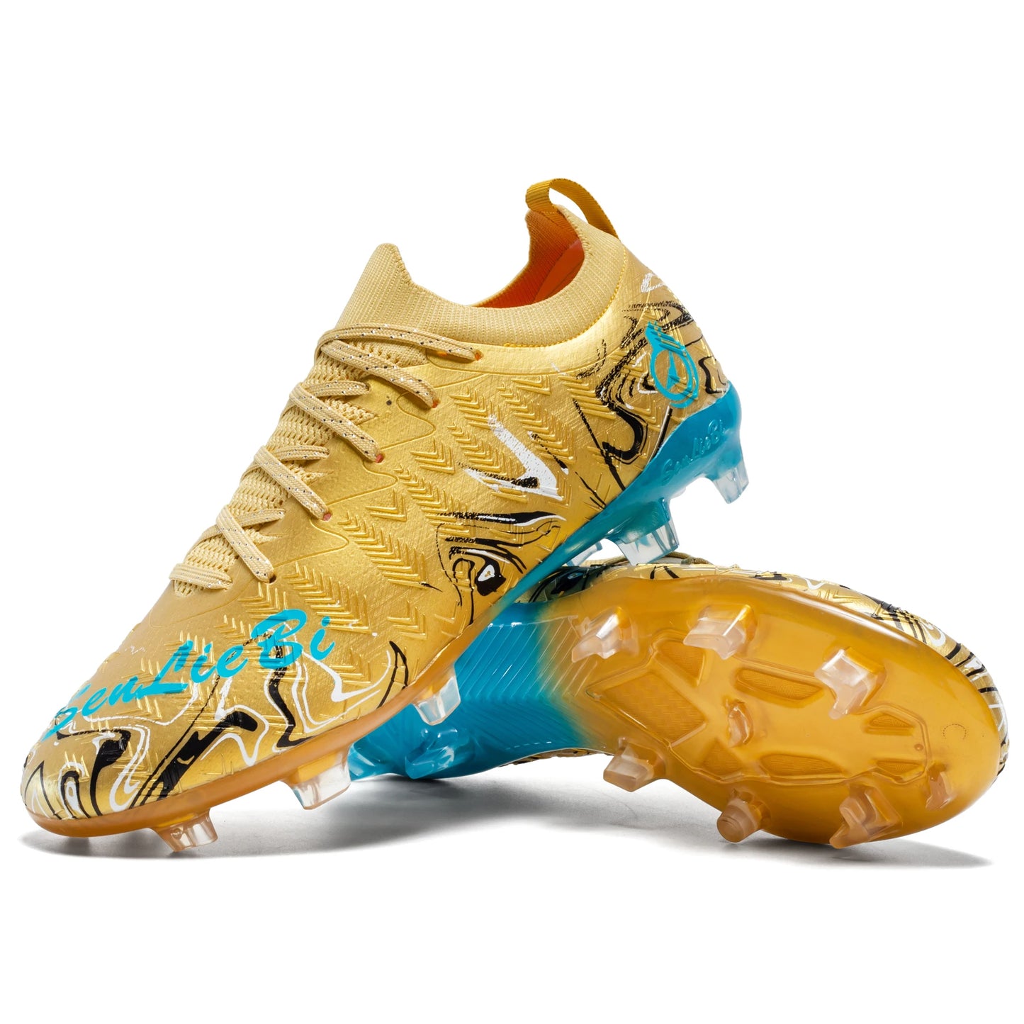 Chuteiras de Futebol Profissionais para Homem de Cano Alto, Pitons FG e TF, Ténis para Treinos e Jogos ao Ar Livre, Multicolor, Resistentes ao Desgaste