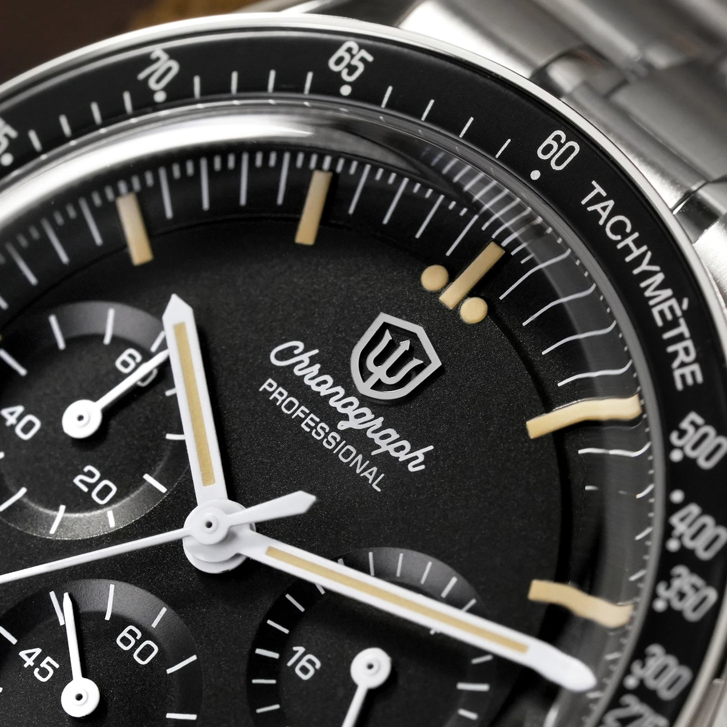 Watchdives WD1863 Watch VK63 Quartz Chronograph Movement Bubble Sapphire Crystal 100m Waterproof Luminous 39mm Vintage Watches