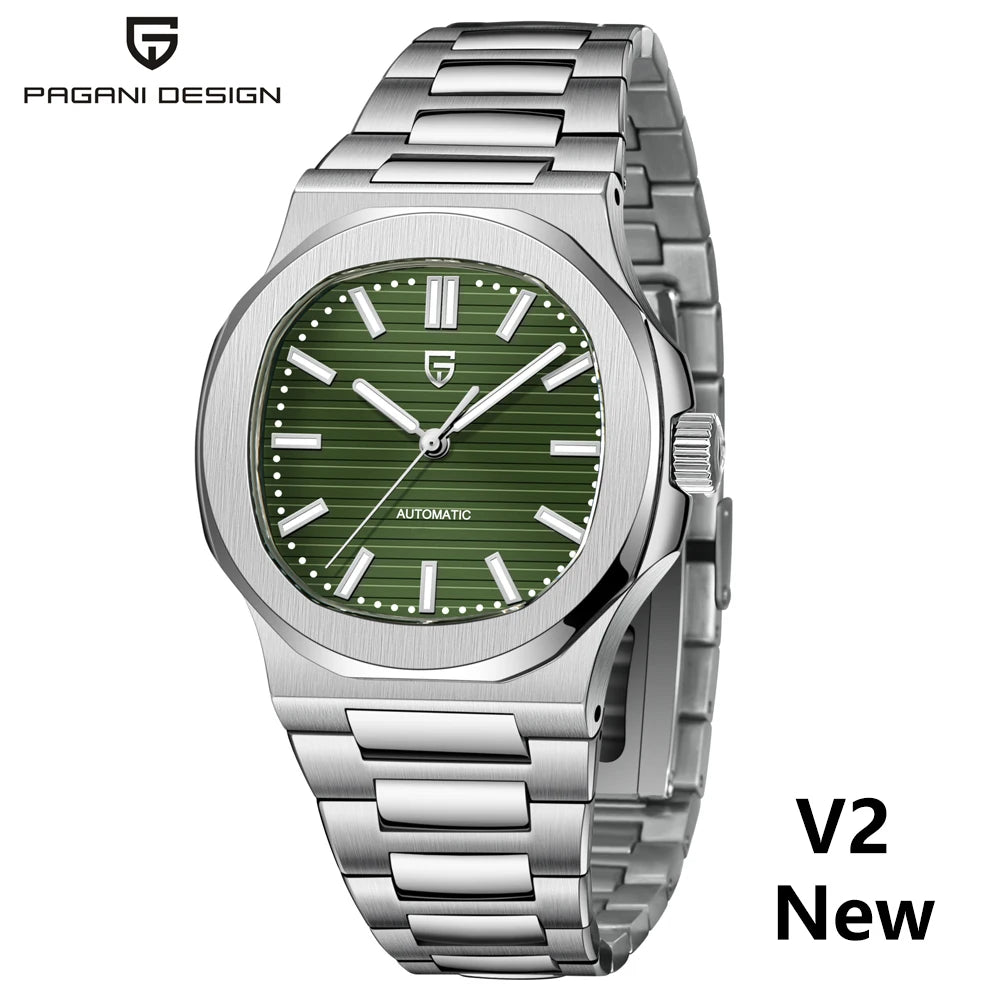 PAGANI DESIGN 2026 New Luxury Automatic Watch  Men Mechanical Wristwatch Stainless Steel Sapphire glass 40MM Barrel dial Watch