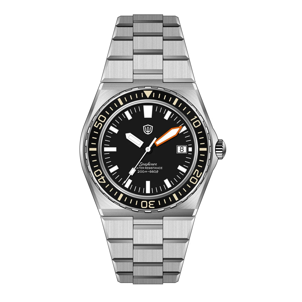 Watchdives WD0017 41mm Men Watch Ronda 515 VH31 Sweep Second Quartz Watches Sapphire Crystal 200M Waterproof Stainless Steel