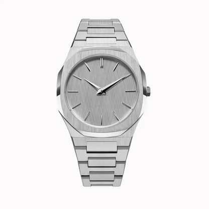 Untra Thin All Stainless Steel Sun Pattern Japan Movement Waterproof Men Quartz Watch With Original Logo