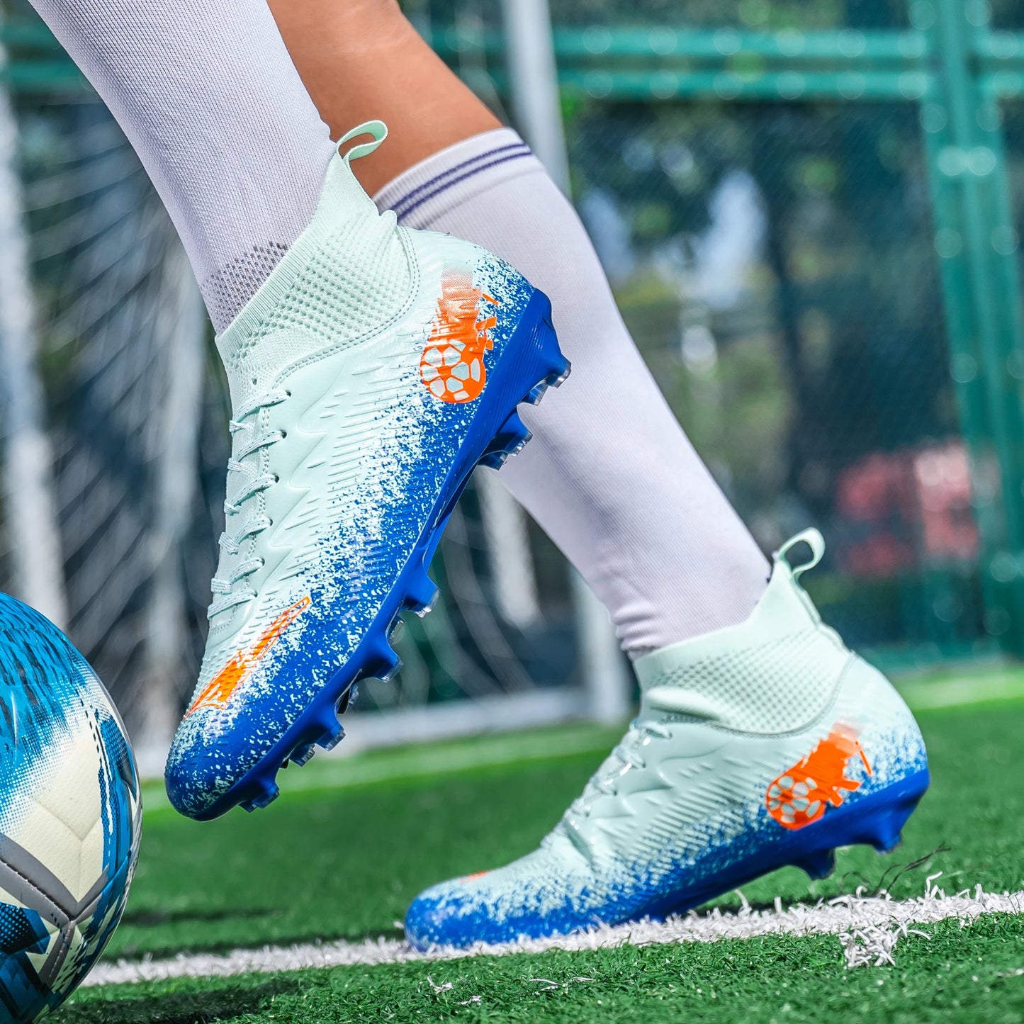 Pro Performance HighCut Soccer Boots FG Long Studs Breathable Lightweight Cleats for Outdoor Grass Matches and Daily Training