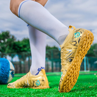 Chuteiras de Futebol Profissionais para Homem de Cano Alto, Pitons FG e TF, Ténis para Treinos e Jogos ao Ar Livre, Multicolor, Resistentes ao Desgaste