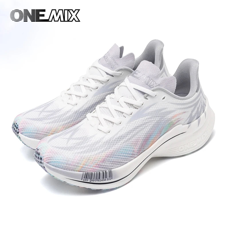 Zapatillas deportivas de running ONEMIX 2025 con placa de carbono para hombre y mujer, transpirables, amortiguadas, antideslizantes, PB, ligeras y con efecto rebote