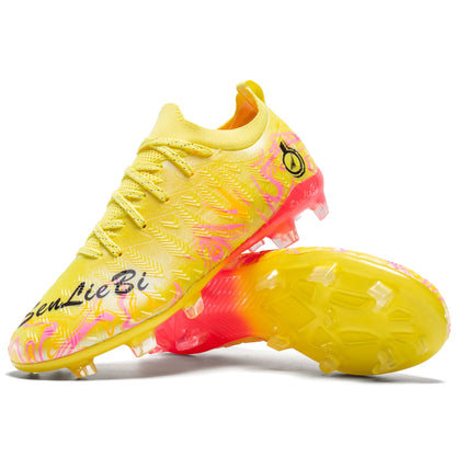 Chuteiras de Futebol Profissionais para Homem de Cano Alto, Pitons FG e TF, Ténis para Treinos e Jogos ao Ar Livre, Multicolor, Resistentes ao Desgaste