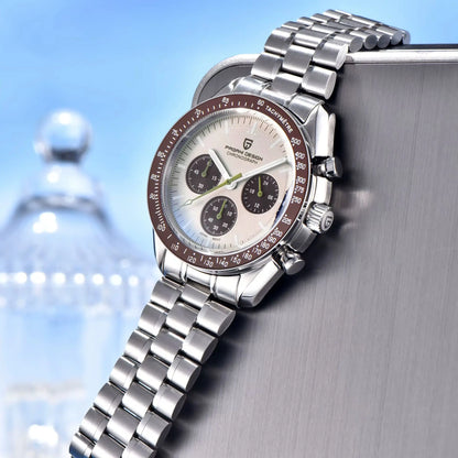 PAGANI DESIGN Planetary Series Saturn Light Tan  Quartz Watch Men Speed Chronograph AR Sapphire crystal Wristwatch Men 2026 New