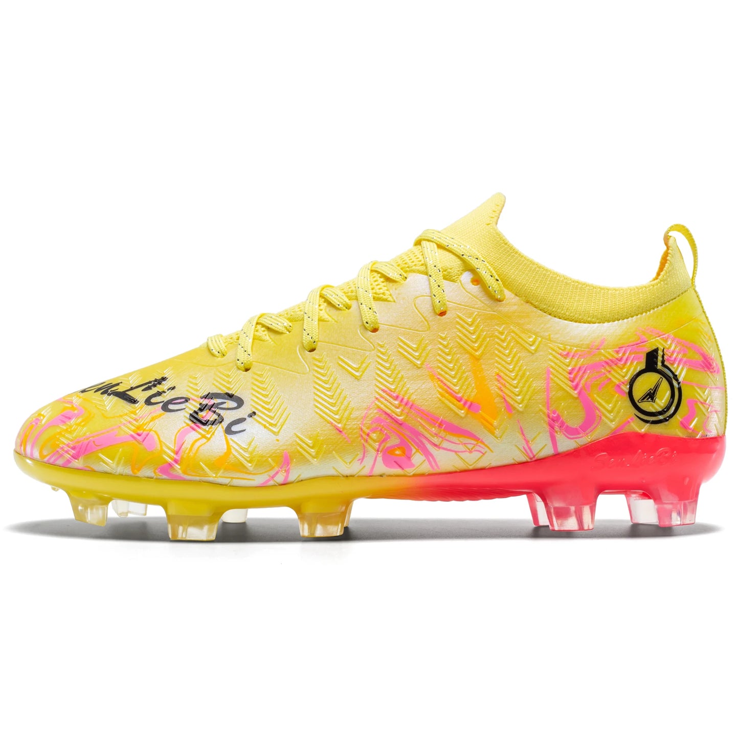 Chuteiras de Futebol Profissionais para Homem de Cano Alto, Pitons FG e TF, Ténis para Treinos e Jogos ao Ar Livre, Multicolor, Resistentes ao Desgaste