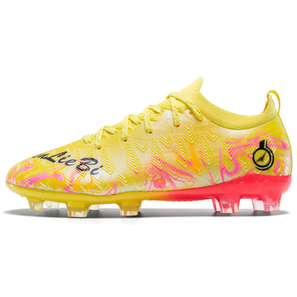Chuteiras de Futebol Profissionais para Homem de Cano Alto, Pitons FG e TF, Ténis para Treinos e Jogos ao Ar Livre, Multicolor, Resistentes ao Desgaste
