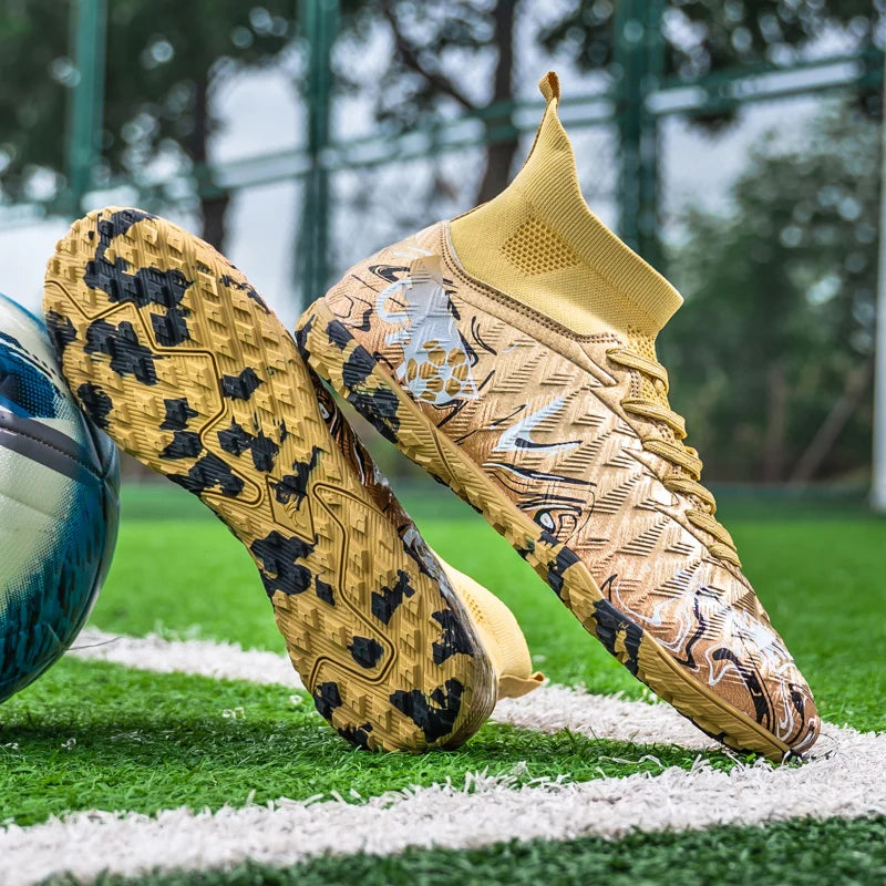 ro Performance HighCut Soccer Boots FG TF Studs Breathable Lightweight Cleats for Outdoor Grass and Turf Training Matches