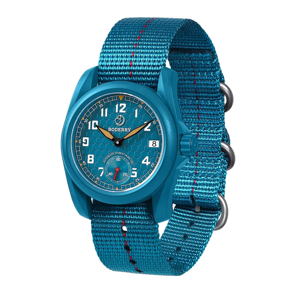 BODERRY Men's Field Watches Titanium Automatic Top Brand Wristwatch 100M Waterproof Clock Military Watch for Men