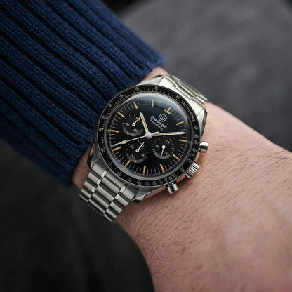 Watchdives WD1863 Watch VK63 Quartz Chronograph Movement Bubble Sapphire Crystal 100m Waterproof Luminous 39mm Vintage Watches