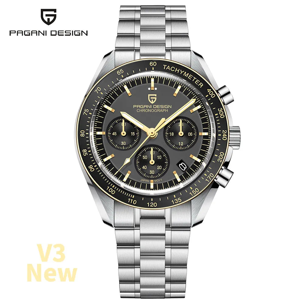 PAGANI DESIGN Planetary Series Saturn Light Tan  Quartz Watch Men Speed Chronograph AR Sapphire crystal Wristwatch Men 2026 New