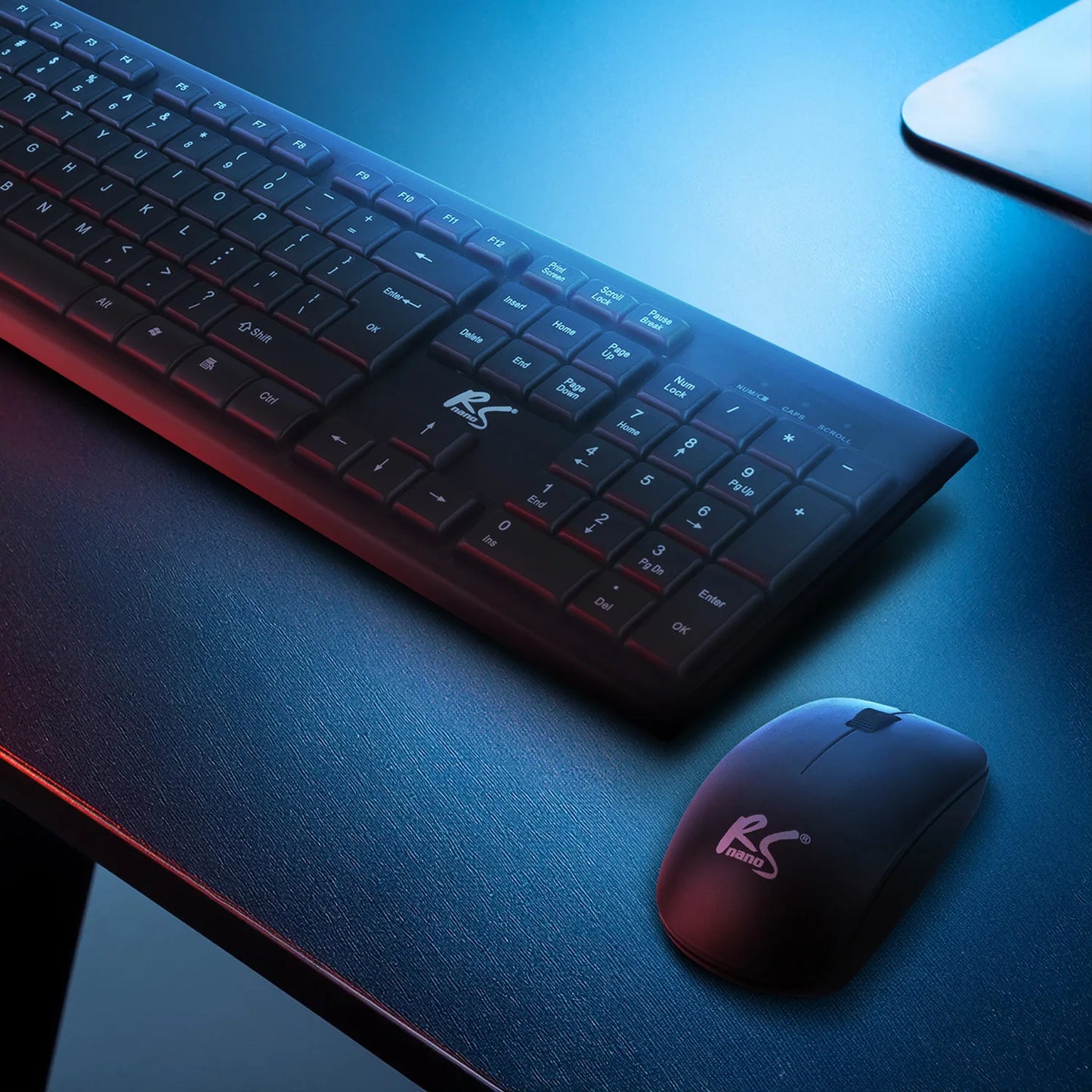 Kit de teclado e rato sem fios QWERTY NanoRS RS580