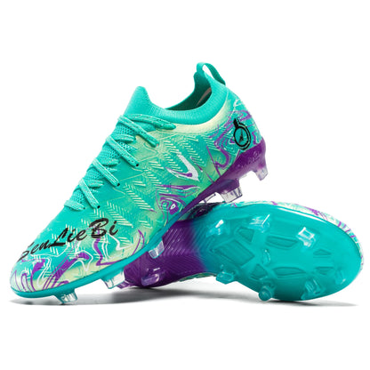 Chuteiras de Futebol Profissionais para Homem de Cano Alto, Pitons FG e TF, Ténis para Treinos e Jogos ao Ar Livre, Multicolor, Resistentes ao Desgaste