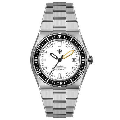Watchdives WD0017 41mm Men Watch Ronda 515 VH31 Sweep Second Quartz Watches Sapphire Crystal 200M Waterproof Stainless Steel