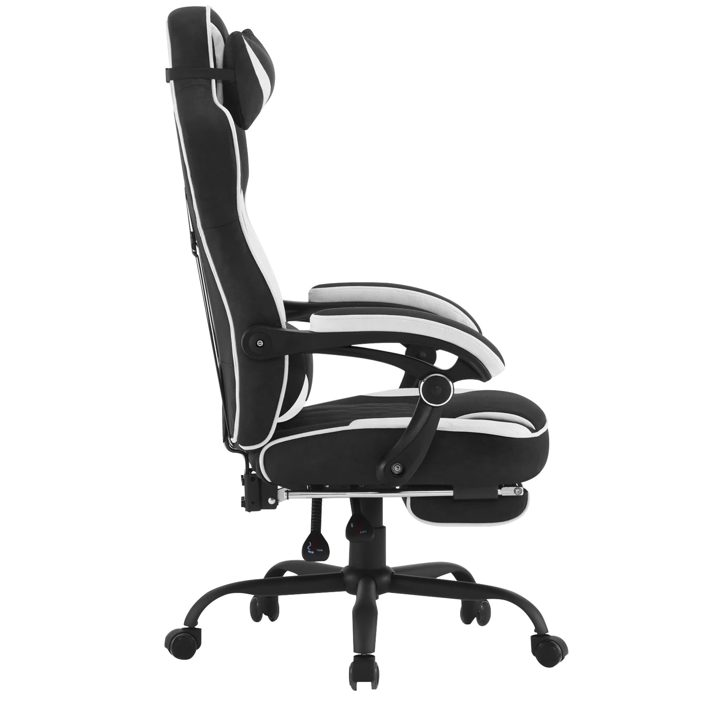 WOLTU Swivel Gaming Chair with Pocket Spring Cushion Ergonomic Office Chair Wide Seat Footrest Rotatable Computer Armchair