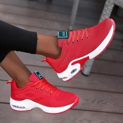 Sneakers da donna alla moda, leggere, scarpe da corsa, scarpe sportive per attività all’aperto, scarpe da corsa comode in rete traspirante, con cuscinetto d’aria e allacciatura con lacci