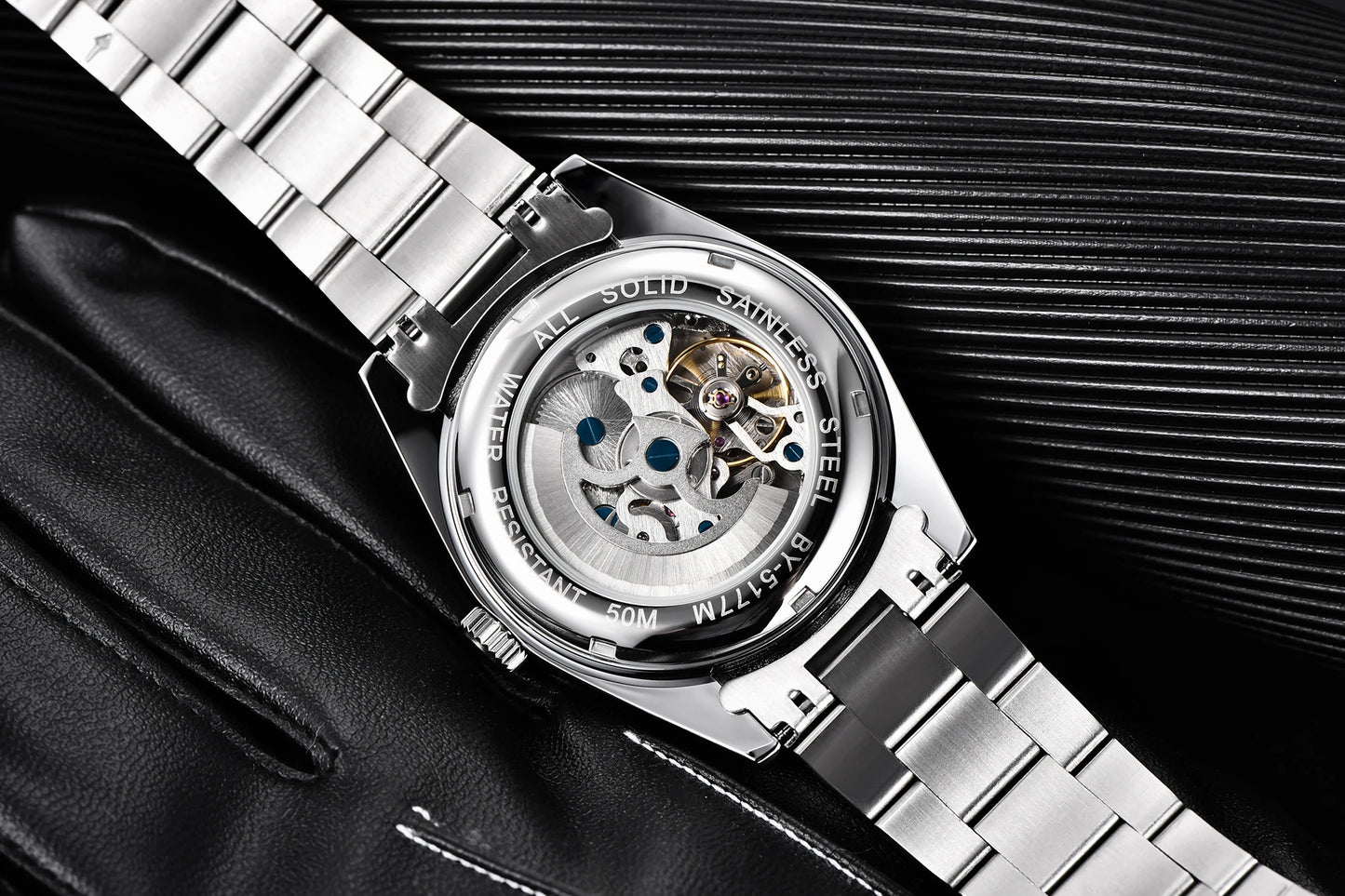 BENYAR Luxury Men Mechanical Wristwatches Stainless Steel Sports Men Automatic Watches 50ATM waterproof Clock